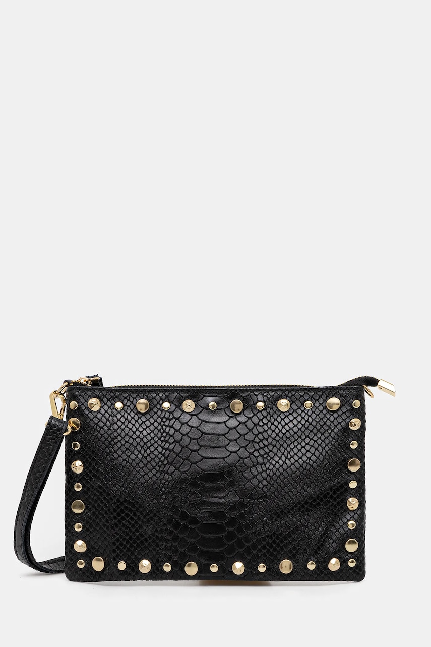 Answear Lab poseta de piele culoarea negru