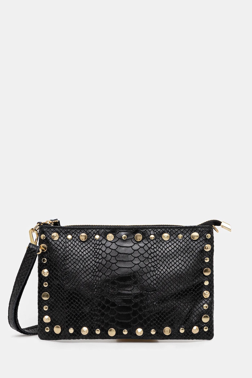 Answear Lab poseta de piele culoarea negru