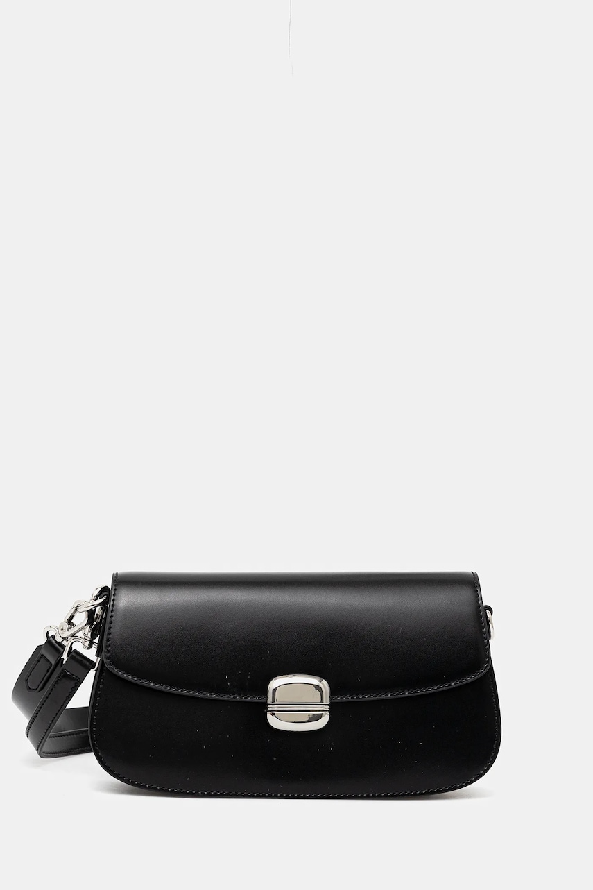 Answear Lab poseta de piele culoarea negru