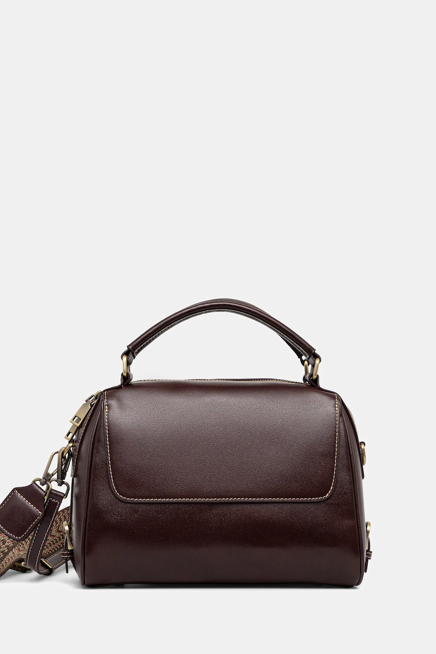 Answear Lab poseta de piele culoarea bordo