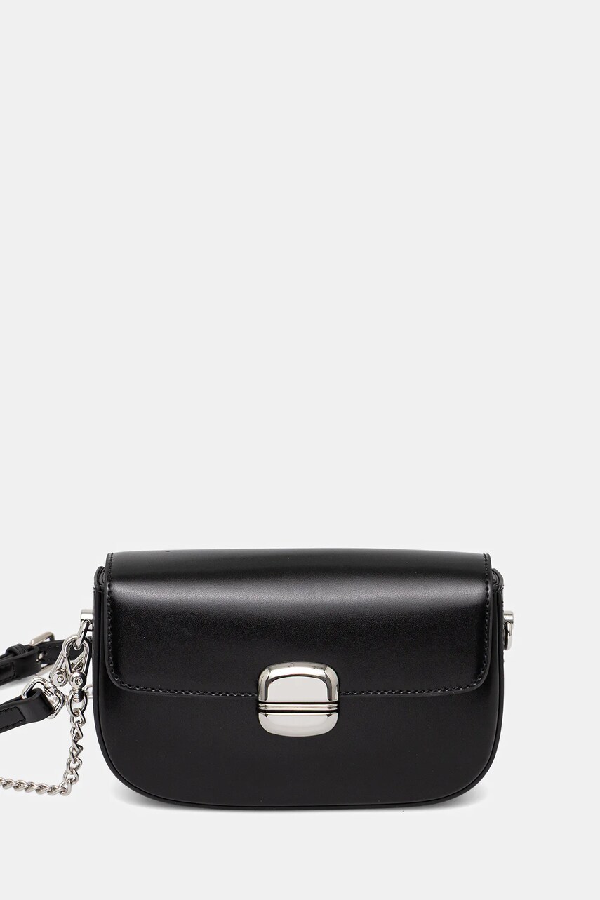 Answear Lab poseta de piele culoarea negru