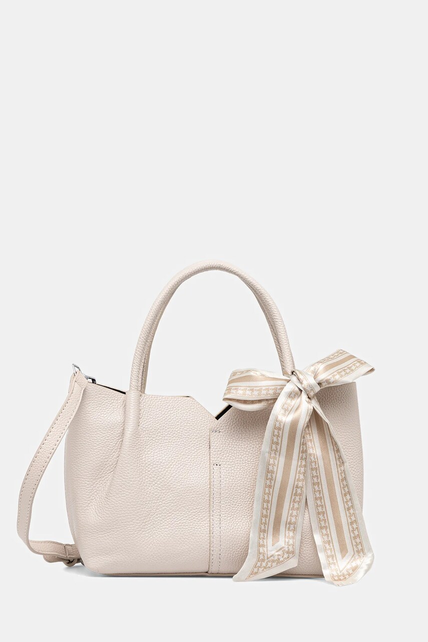 Answear Lab poseta de piele culoarea bej