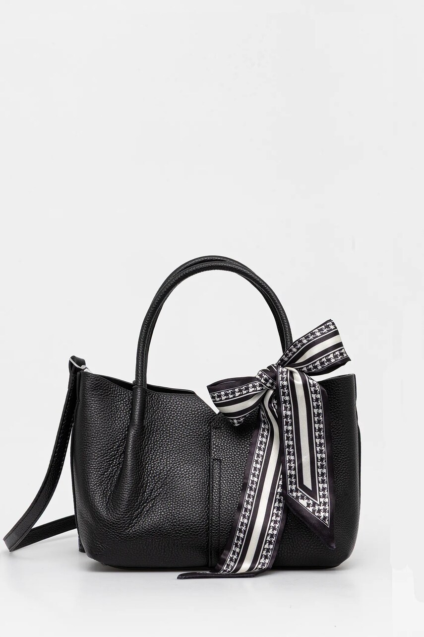 Answear Lab poseta de piele culoarea negru