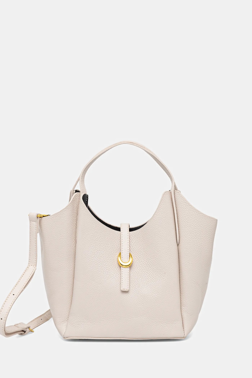 Answear Lab poseta de piele culoarea bej
