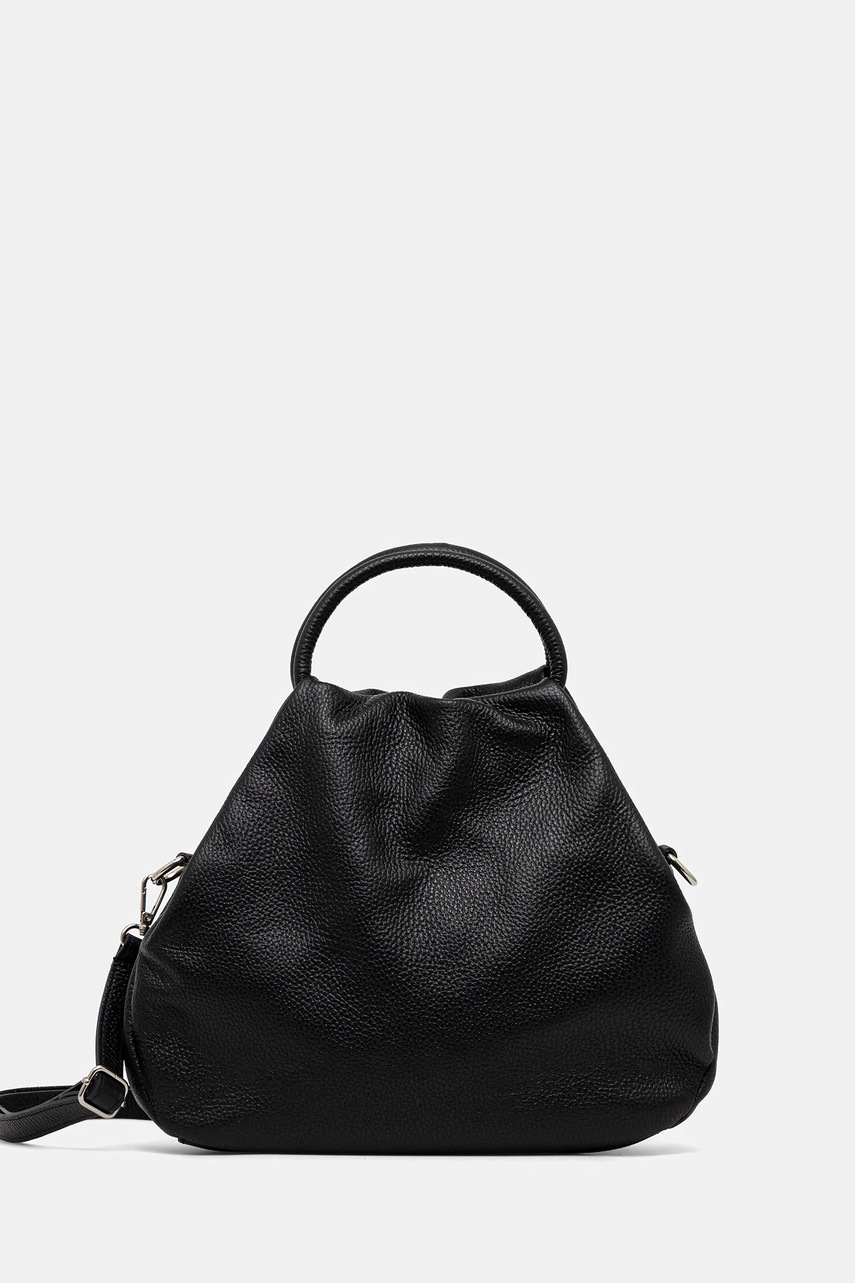 Answear Lab poseta de piele culoarea negru