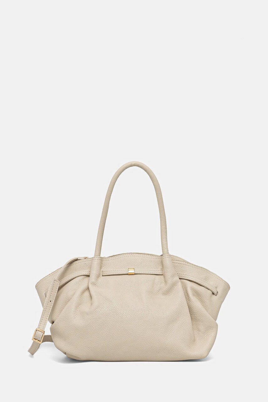 Answear Lab poseta de piele culoarea bej