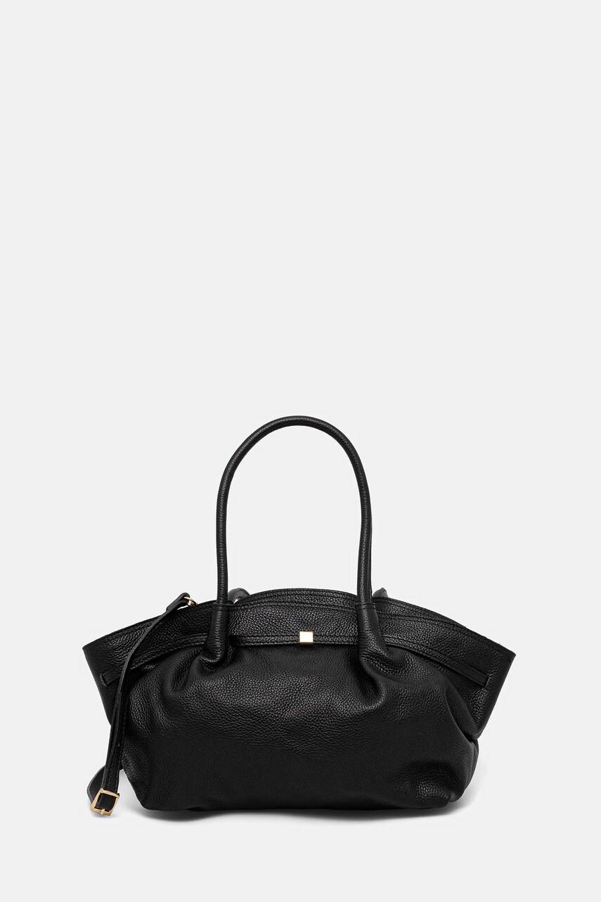 Answear Lab poseta de piele culoarea negru