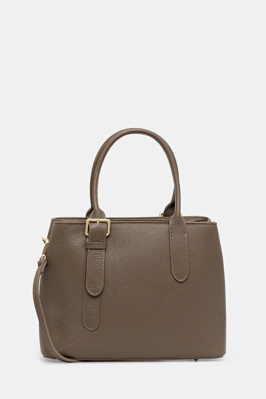 Answear Lab poseta de piele culoarea bej