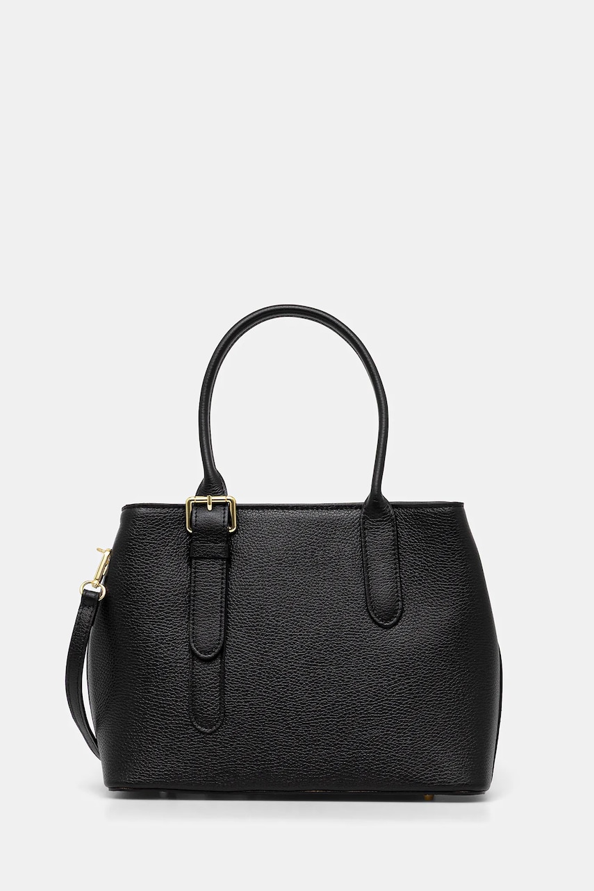 Answear Lab poseta de piele culoarea negru