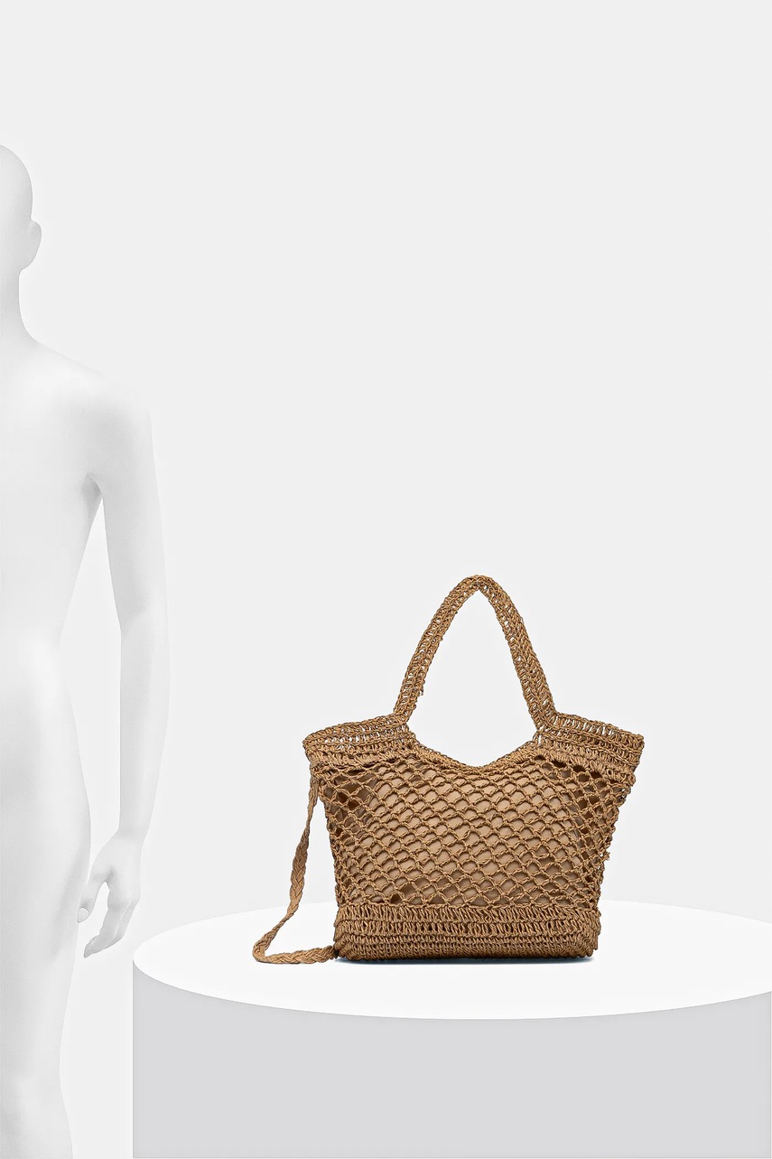 Τσάντα παραλίας Answear.LAB χρώμα: καφέ φωτογραφία