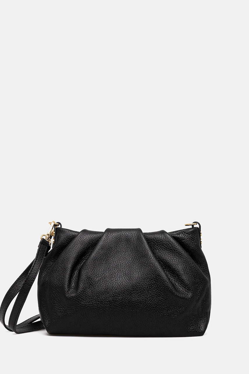 Answear Lab poseta de piele culoarea negru
