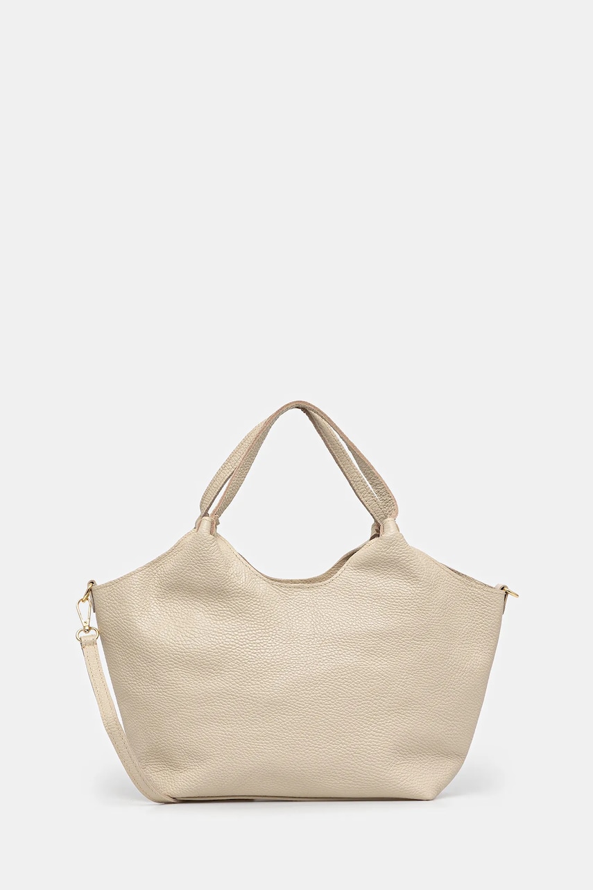 Answear Lab poseta de piele culoarea bej