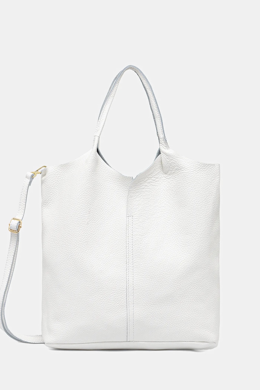 Answear Lab poseta de piele culoarea alb