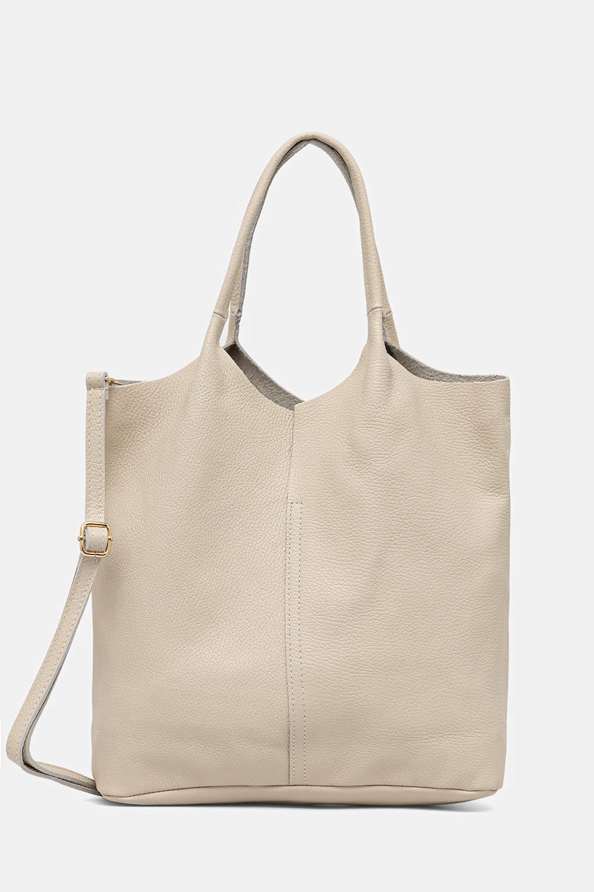 Answear Lab poseta de piele culoarea bej