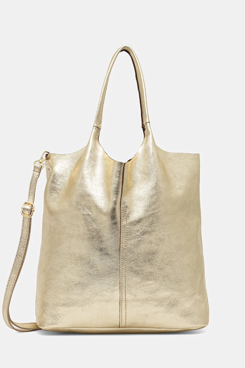 Answear Lab poseta de piele culoarea auriu