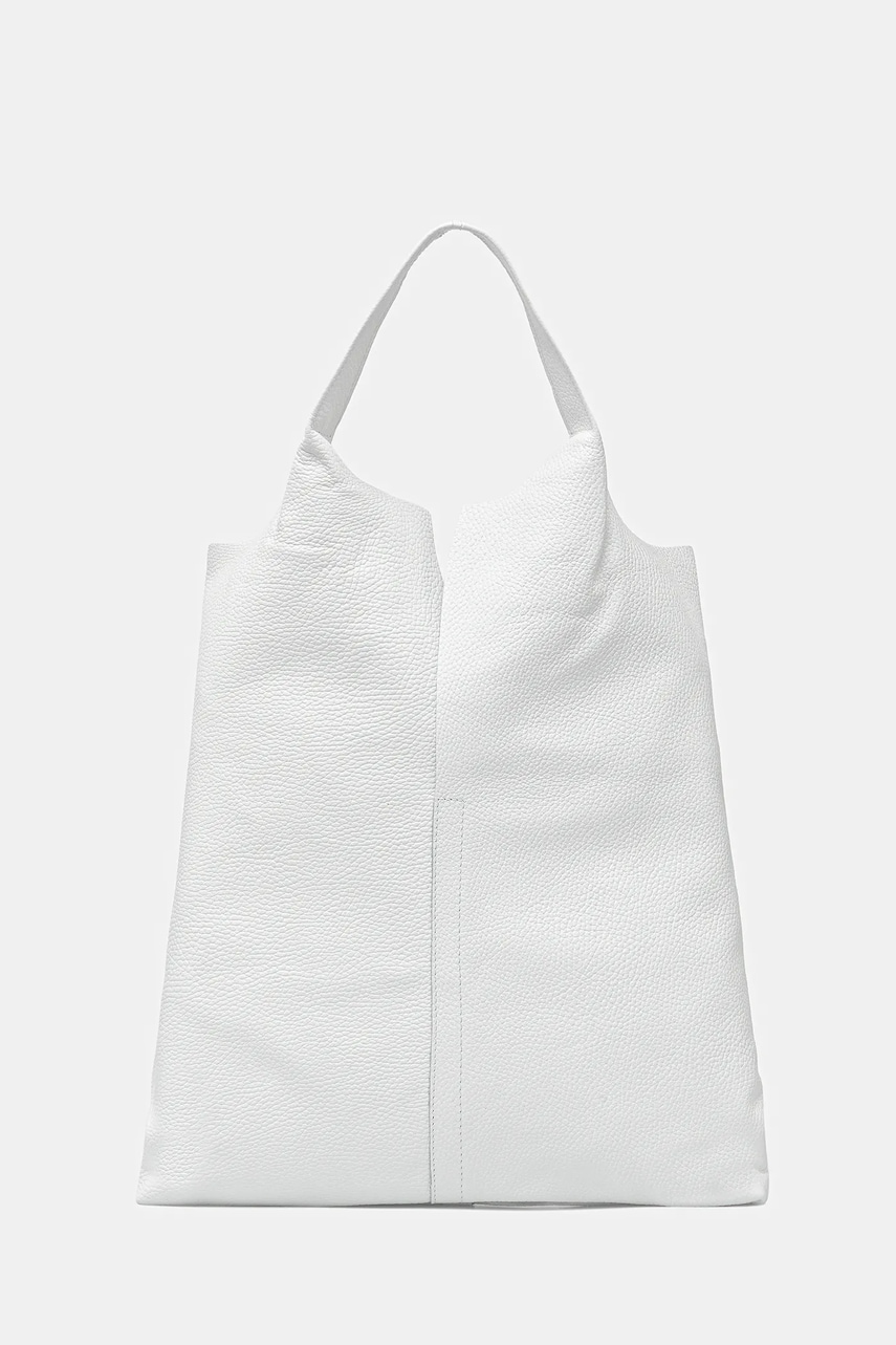 Answear Lab poseta de piele culoarea alb