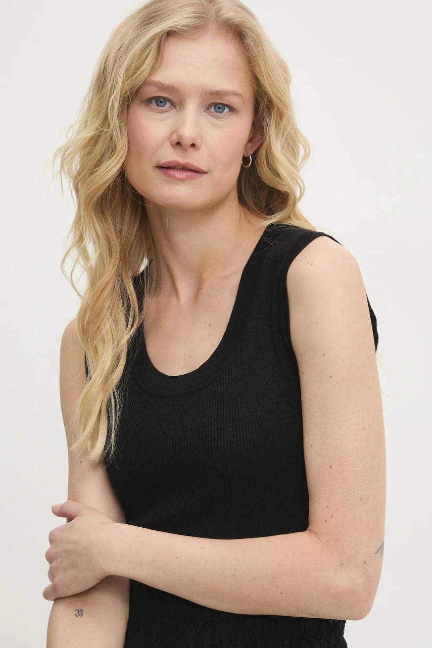 Τοπ από μείγμα μαλλιού Answear.LAB χρώμα: μαύρο φωτογραφία