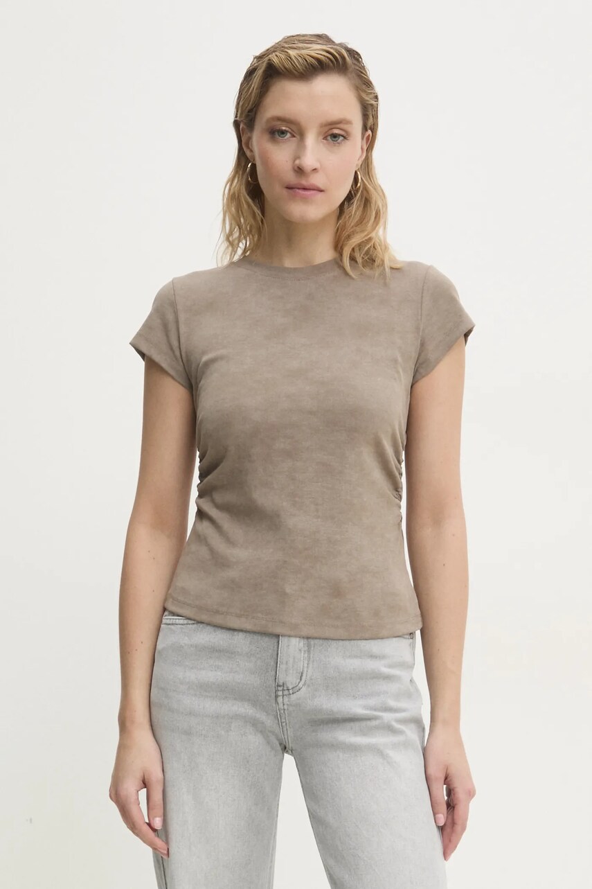 Answear Lab tricou femei, culoarea bej