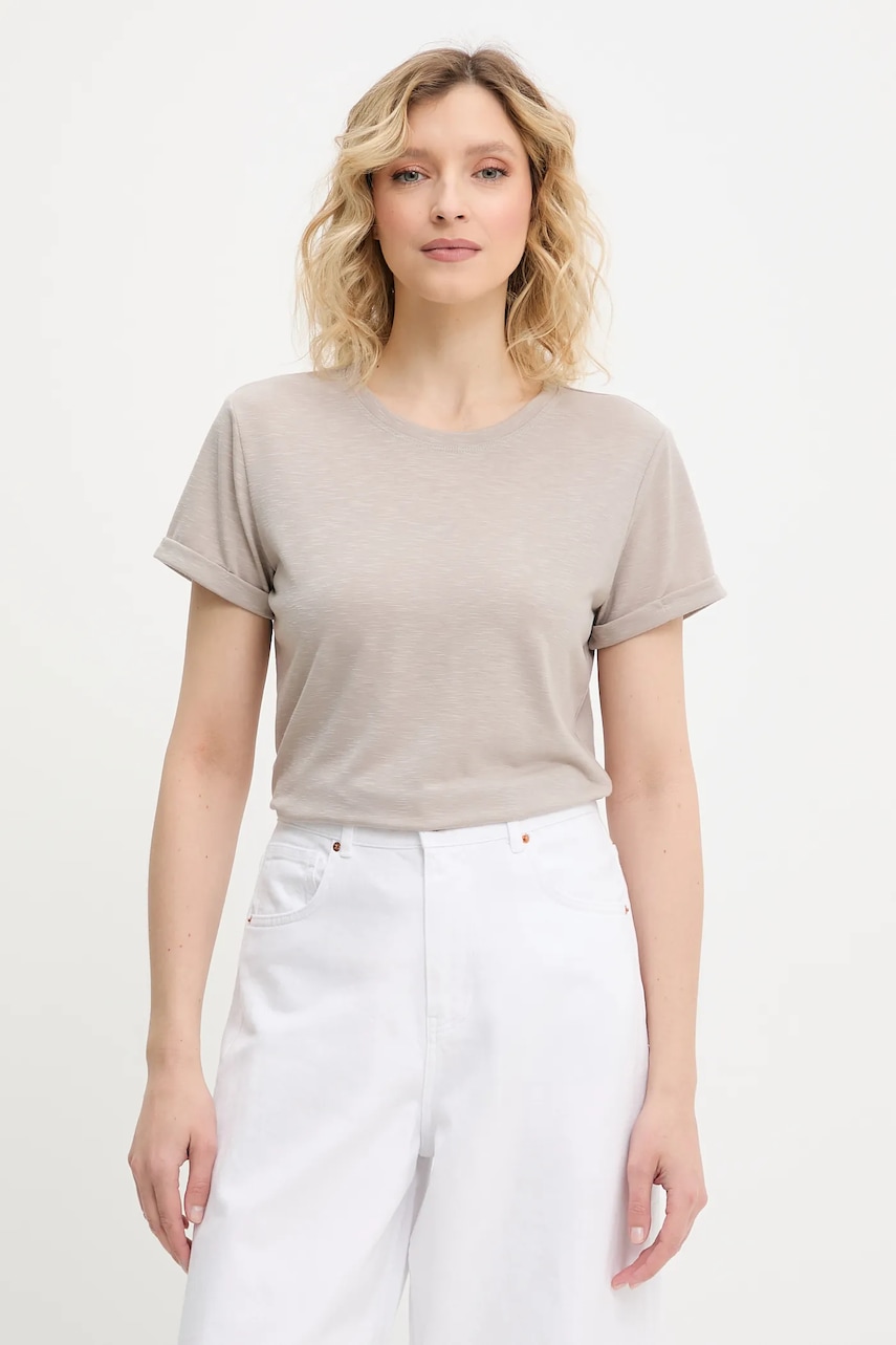 Answear Lab tricou de in culoarea bej