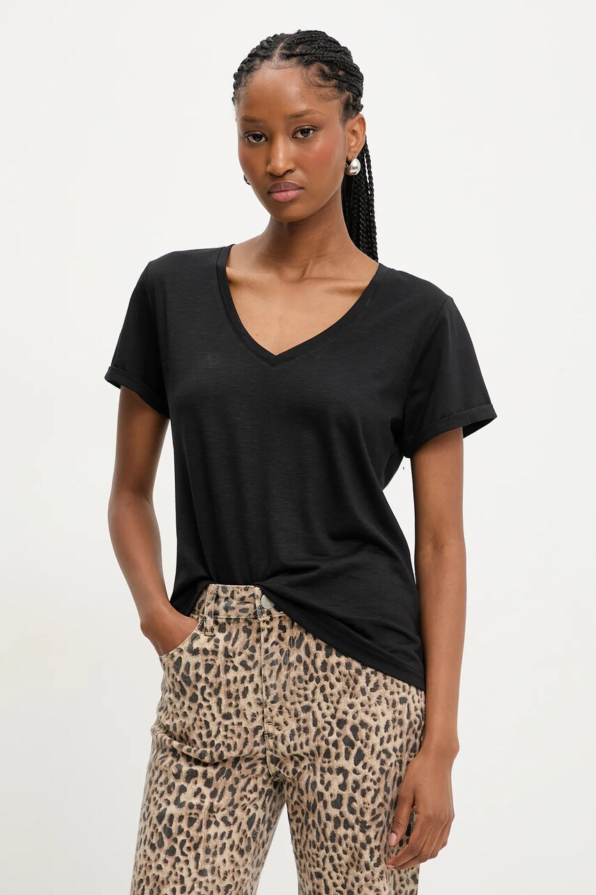 Answear Lab tricou de in femei, culoarea negru