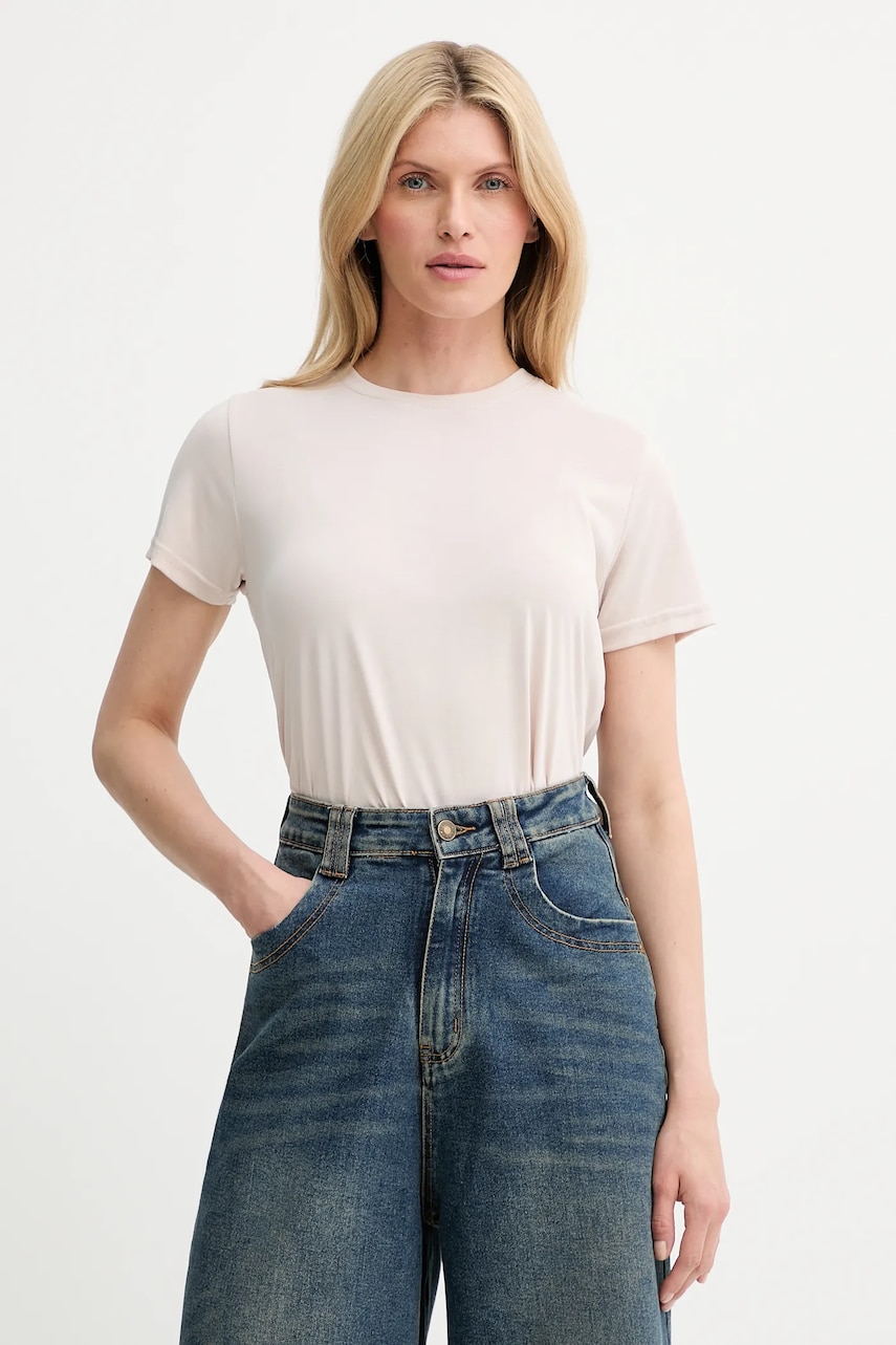 Answear Lab tricou culoarea bej