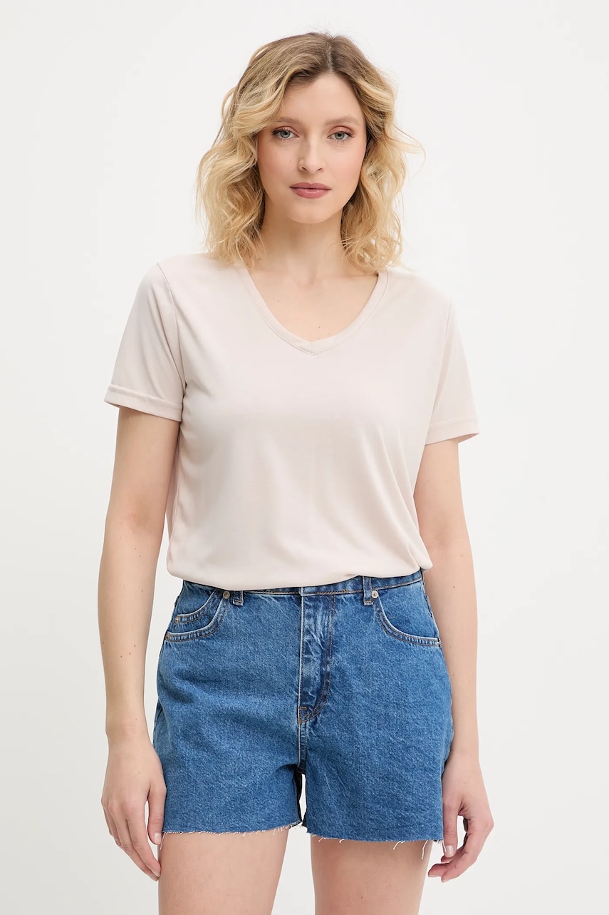 Answear Lab tricou culoarea bej