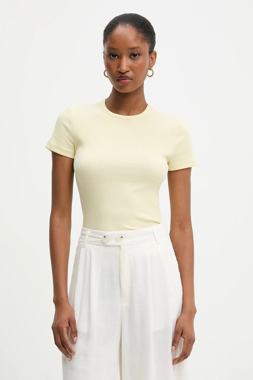 Answear Lab tricou culoarea galben