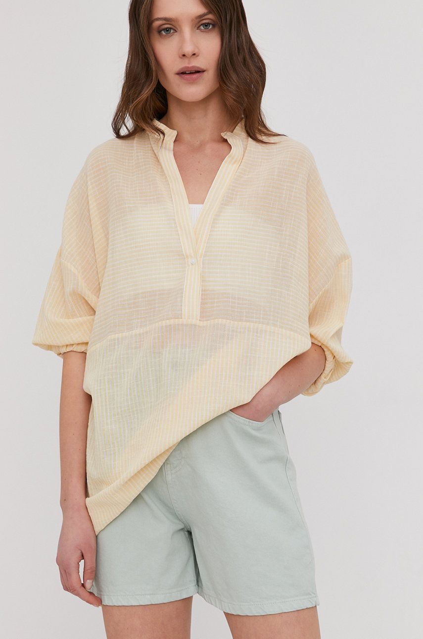 Answear Lab Bluză femei, culoarea galben, in dungi answear imagine noua