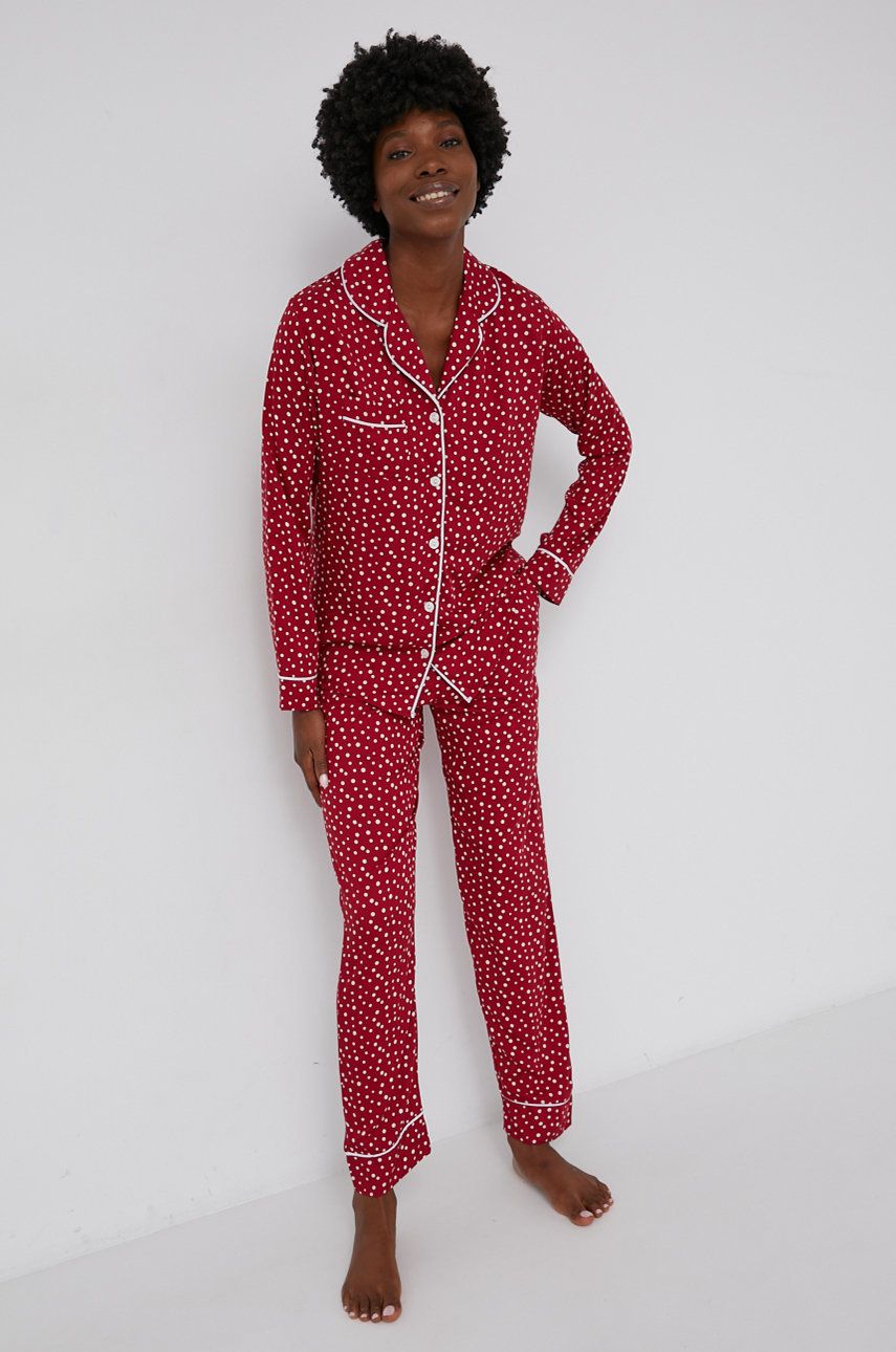 Answear Lab Pijama femei, culoarea bordo Answear Lab imagine noua lenjerie-femei.ro