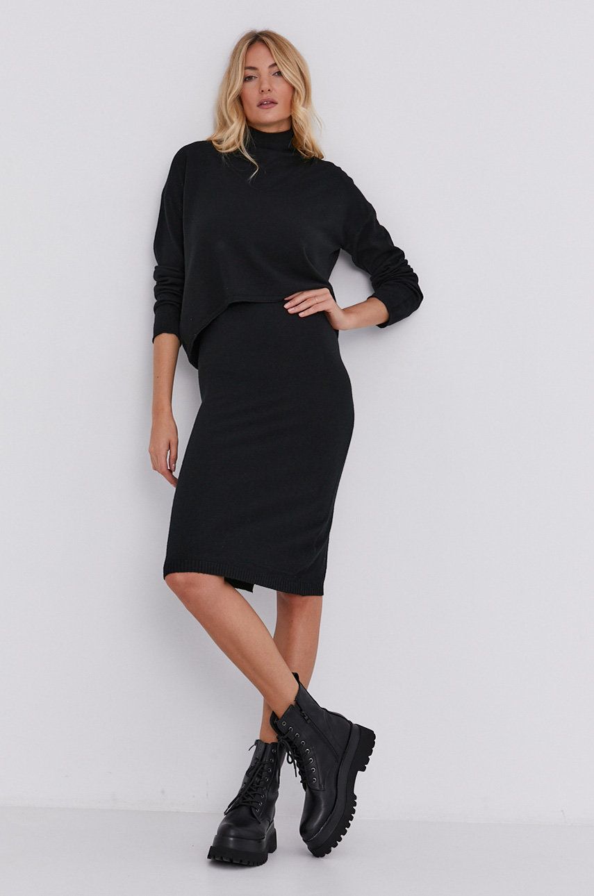 Answear Lab Rochie si pulover femei, culoarea negru