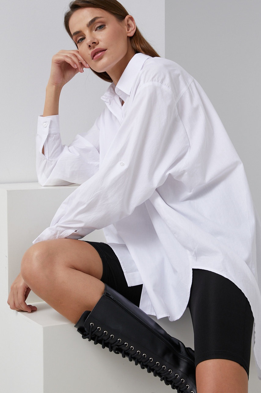 

Хлопковая рубашка Answear Lab женская цвет белый relaxed классический воротник