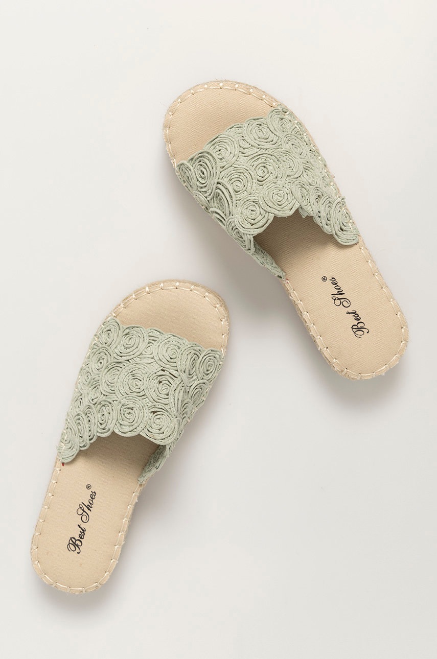 

Шльопанці Answear Lab Best Shoes жіночі колір зелений на платформі