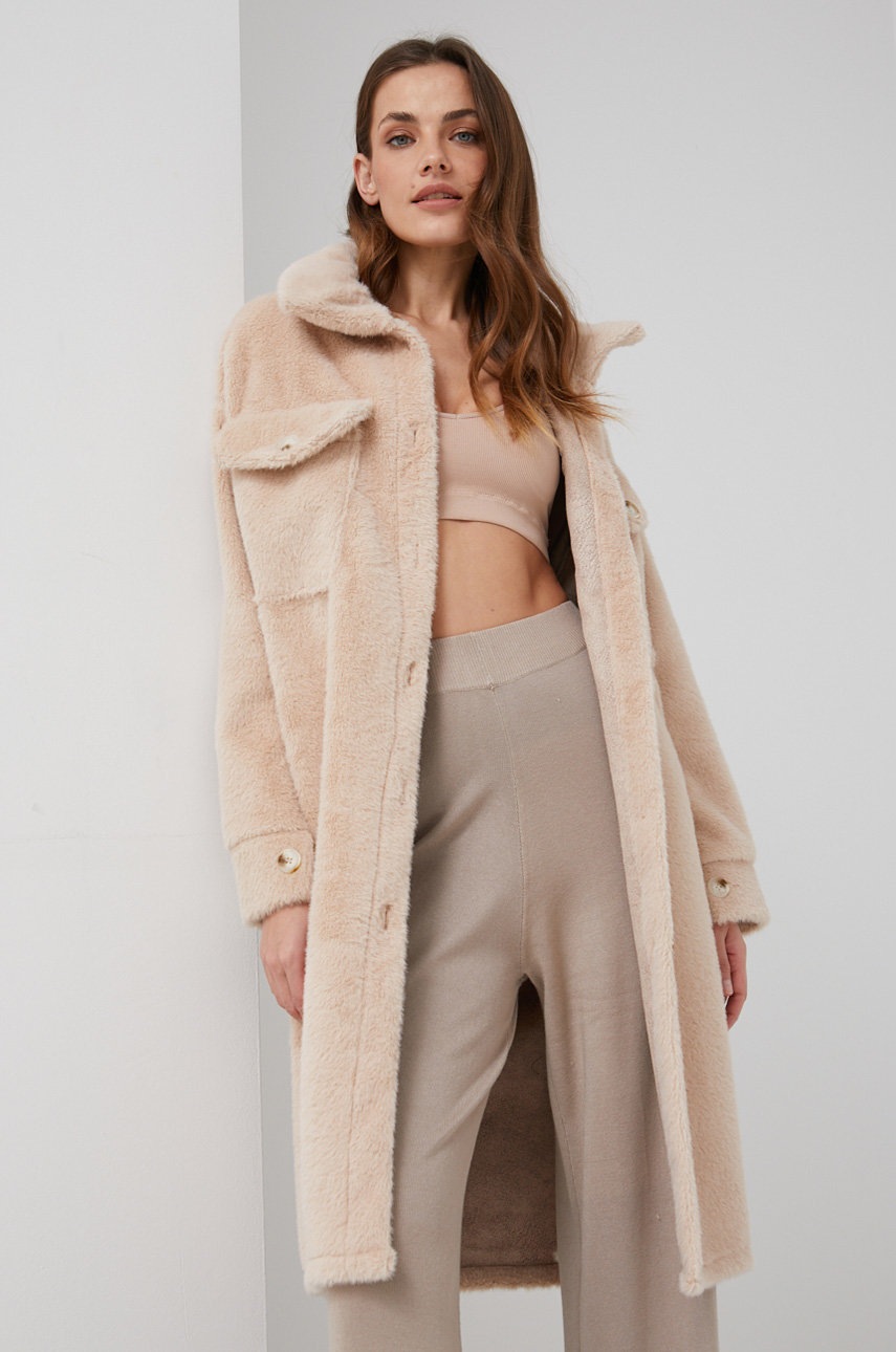 

Пальто з вовною Answear Lab колір коричневий перехідне oversize