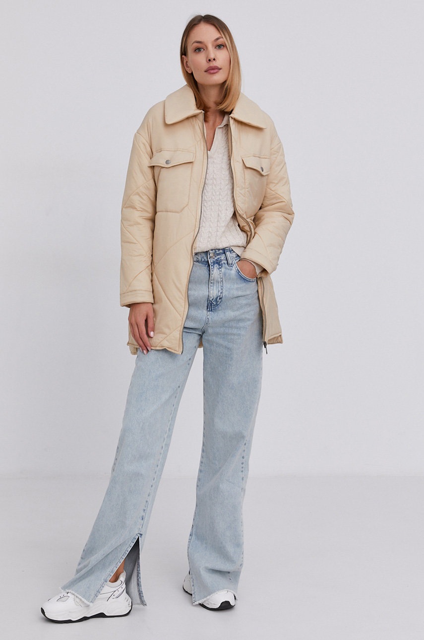 

Куртка Answear Lab жіноча колір бежевий перехідна oversize
