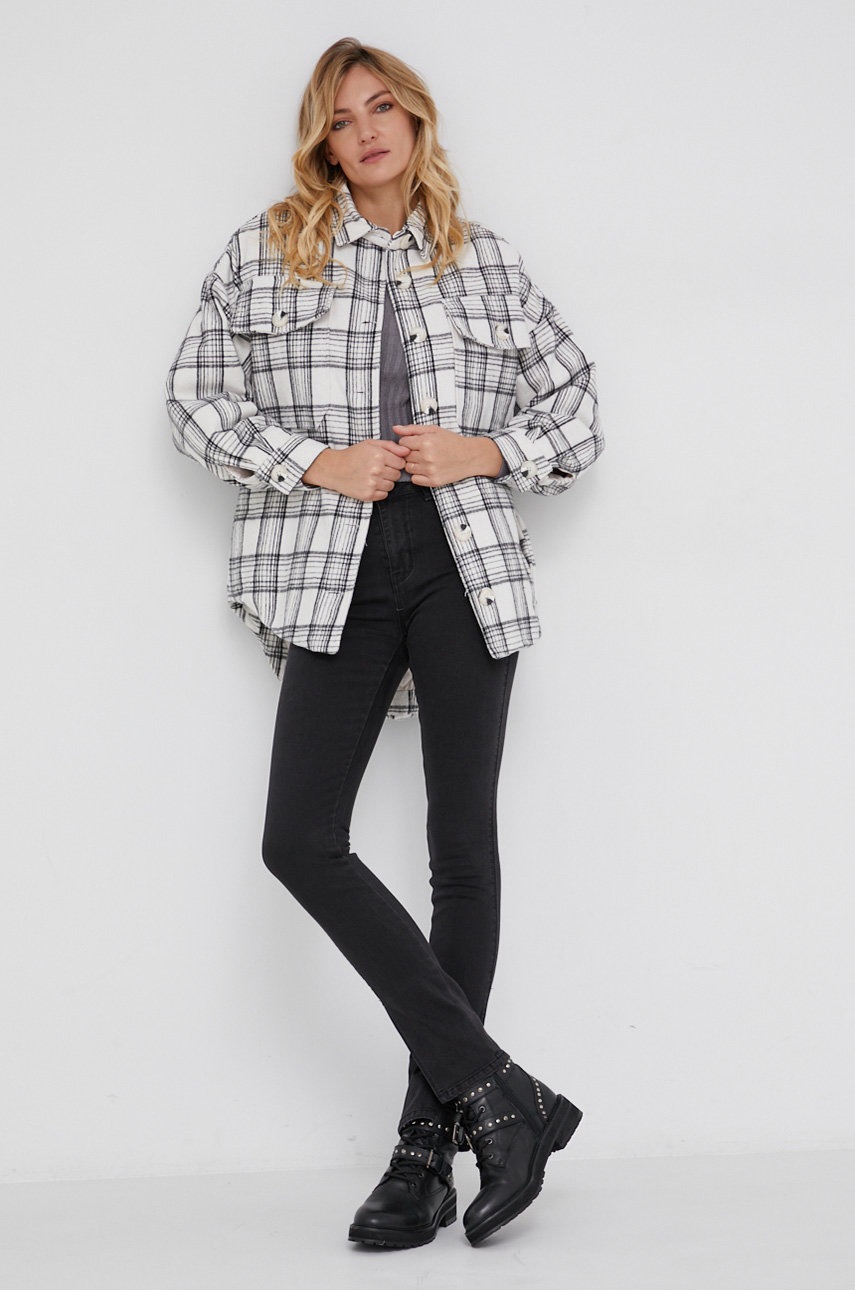 

Куртка Answear Lab жіноча колір білий перехідна oversize