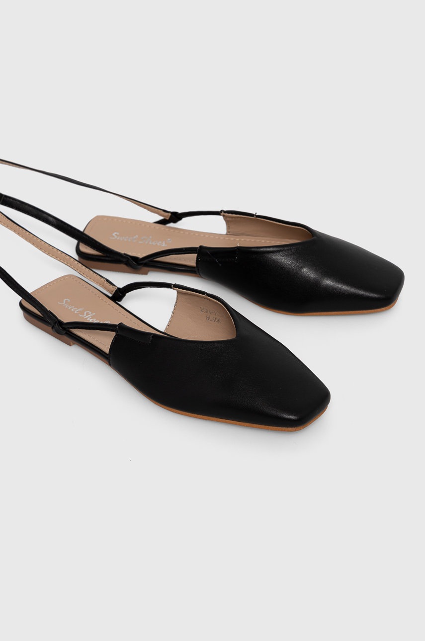 

Балетки Answear Lab Sweet Shoes цвет чёрный на плоском ходу открытая пятка