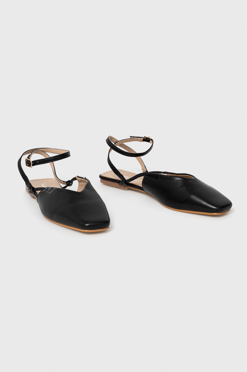 

Балетки Answear Lab Sweet Shoes колір чорний на плоскому ходу відкрита п'ята