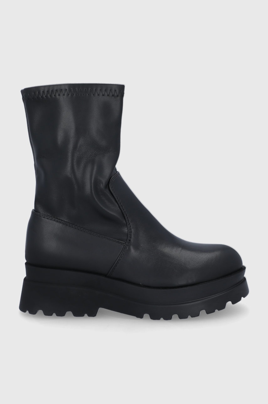 Answear Lab Botine femei, culoarea negru, cu platformă