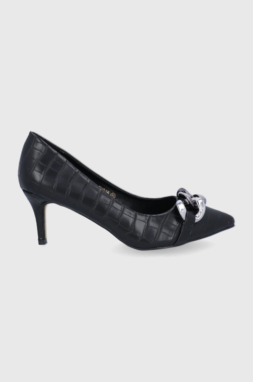 Answear Lab Pantofi cu toc culoarea negru imagine reduceri black friday 2021 Answear Lab