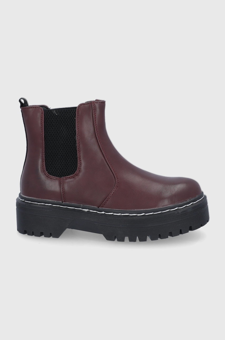 Answear lab cizme femei, culoarea bordo, cu platformă