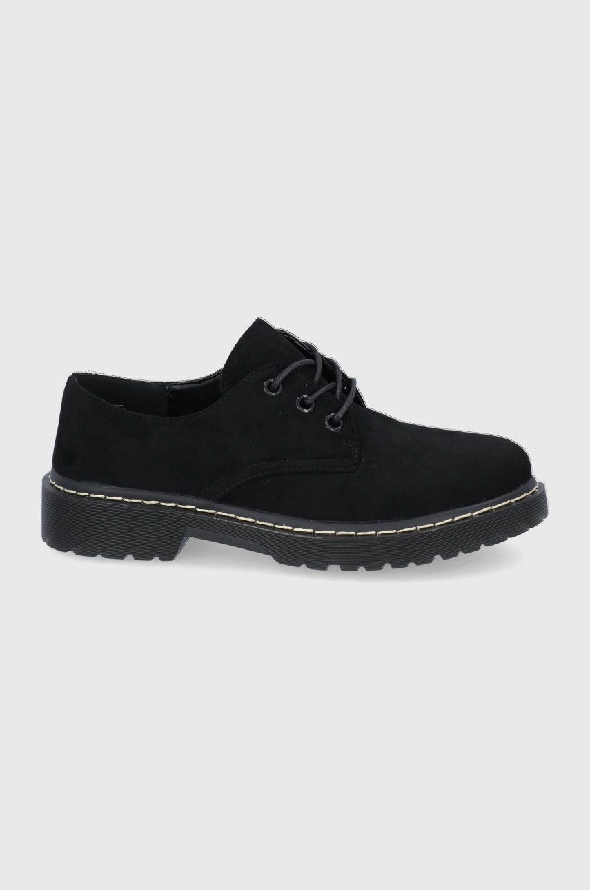 Answear Lab Pantof femei, culoarea negru, cu toc plat