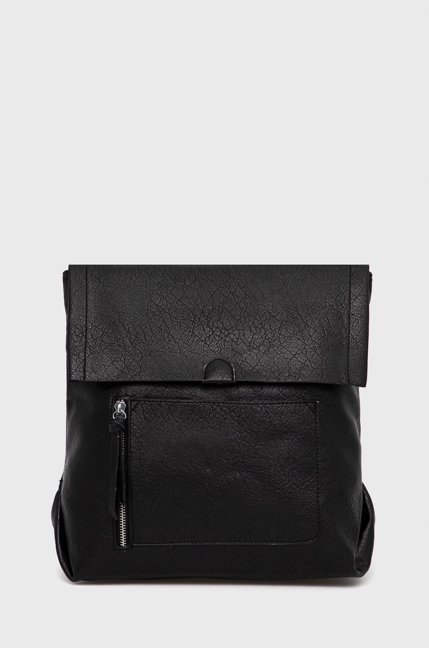 

Раница Answear Lab дамска в черно голям размер с изчистен дизайн, Черен