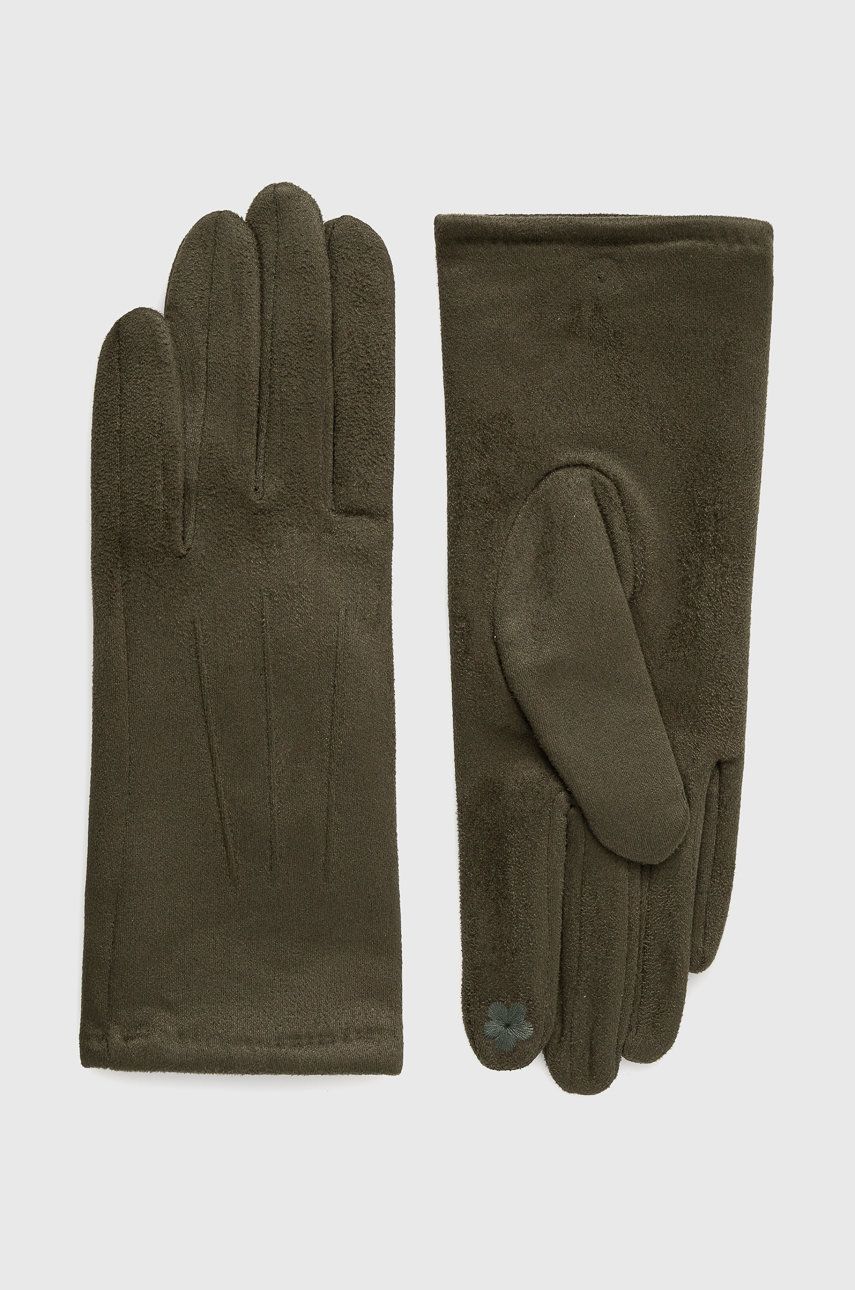 Answear Lab Mănuși femei, culoarea verde