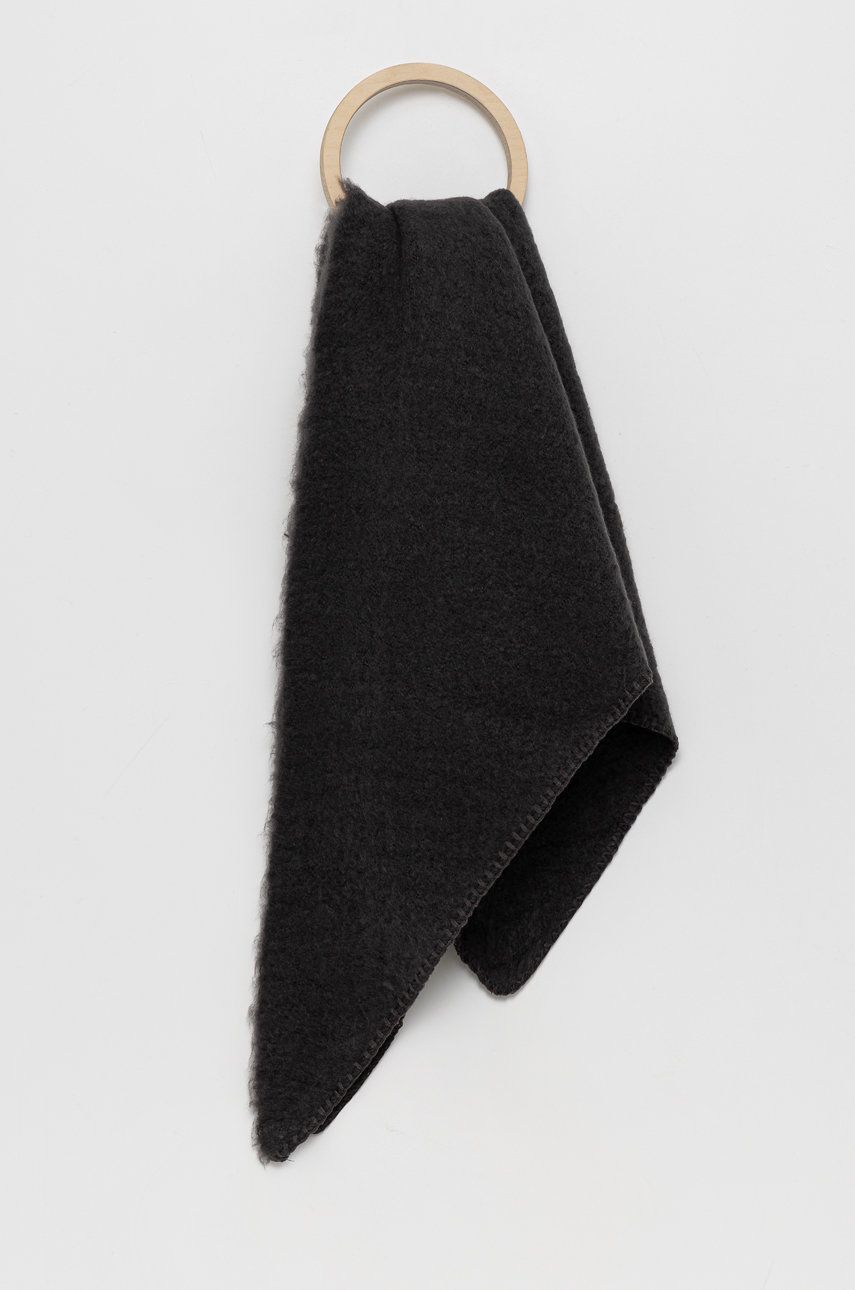 Answear Lab Fular femei, culoarea negru, material neted Answear Lab imagine noua 2022