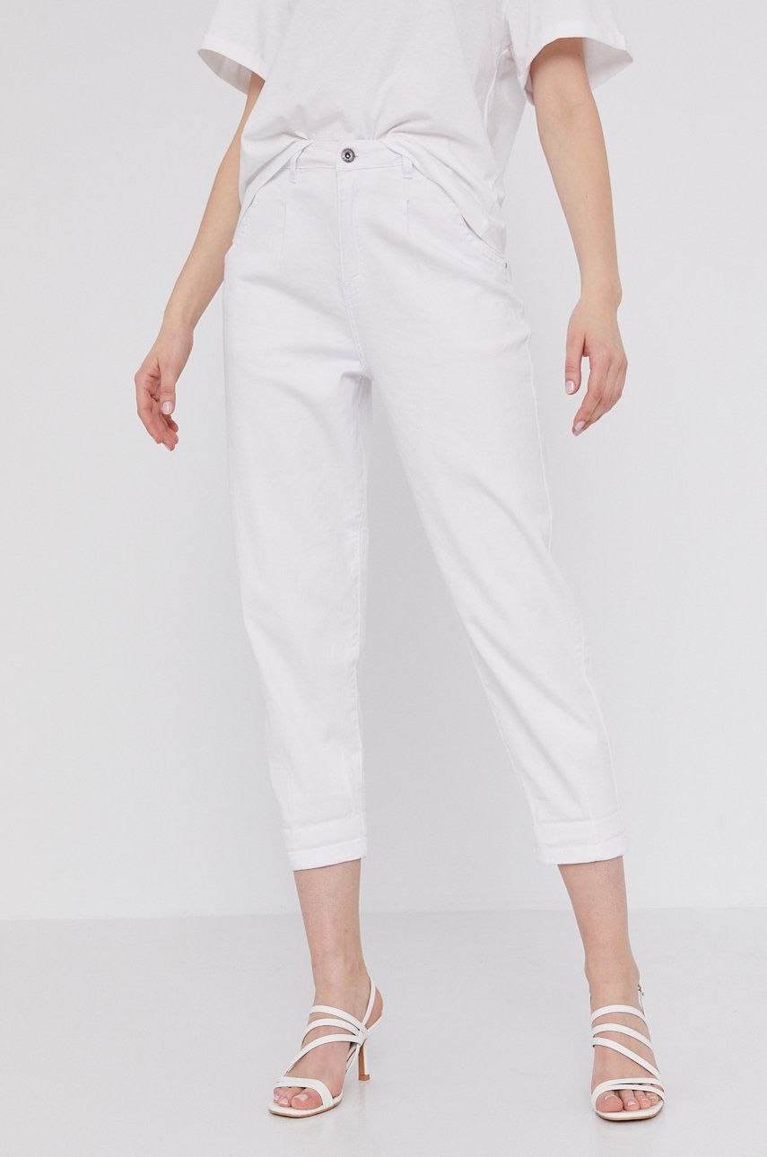 Answear Lab Jeans femei, culoarea alb, Answear Lab