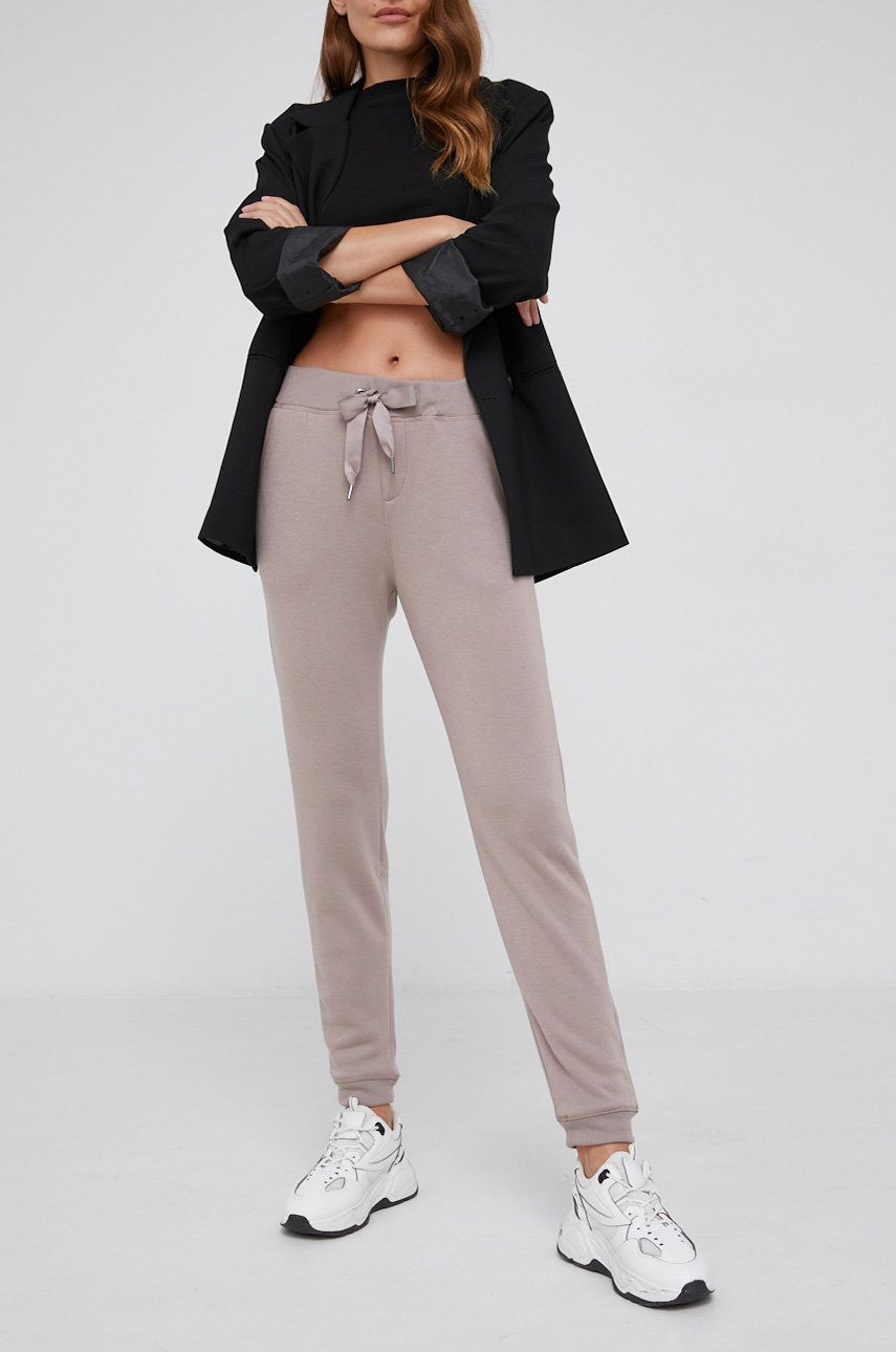 Answear Lab Pantaloni femei, culoarea maro, material neted Answear Lab
