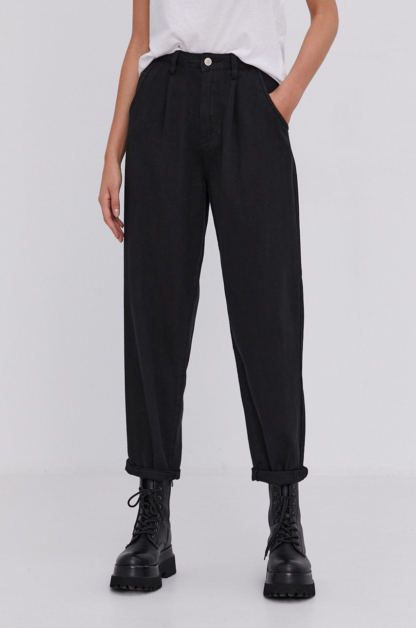 Answear Lab Jeans femei culoarea negru high waist