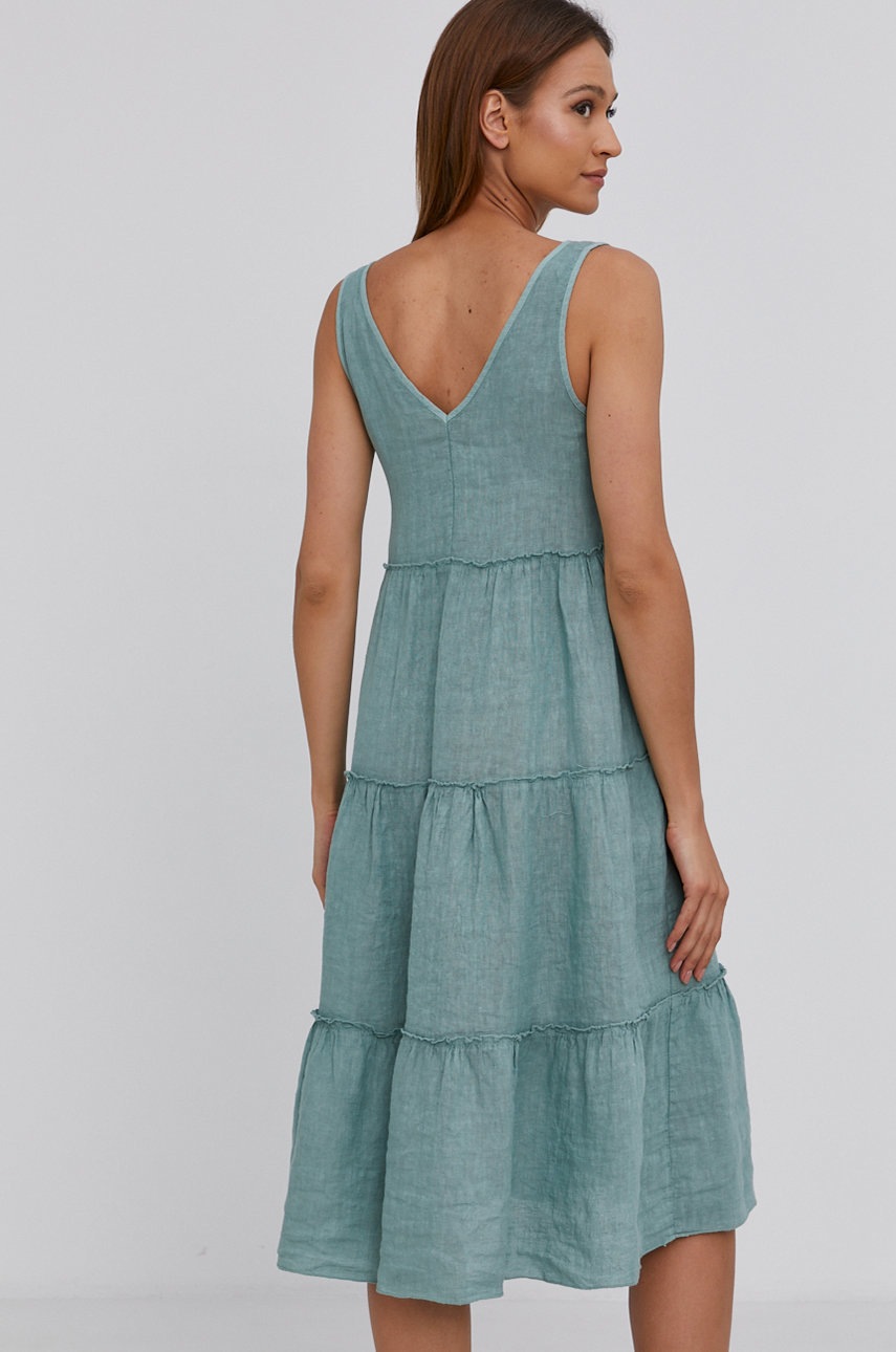 

Льняное платье Answear Lab Pure Linen mini расклешённое