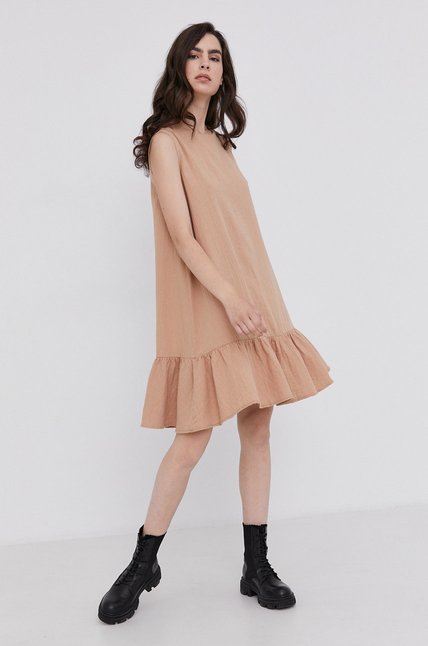 

Бавовняна сукня Answear Lab колір бежевий mini oversize