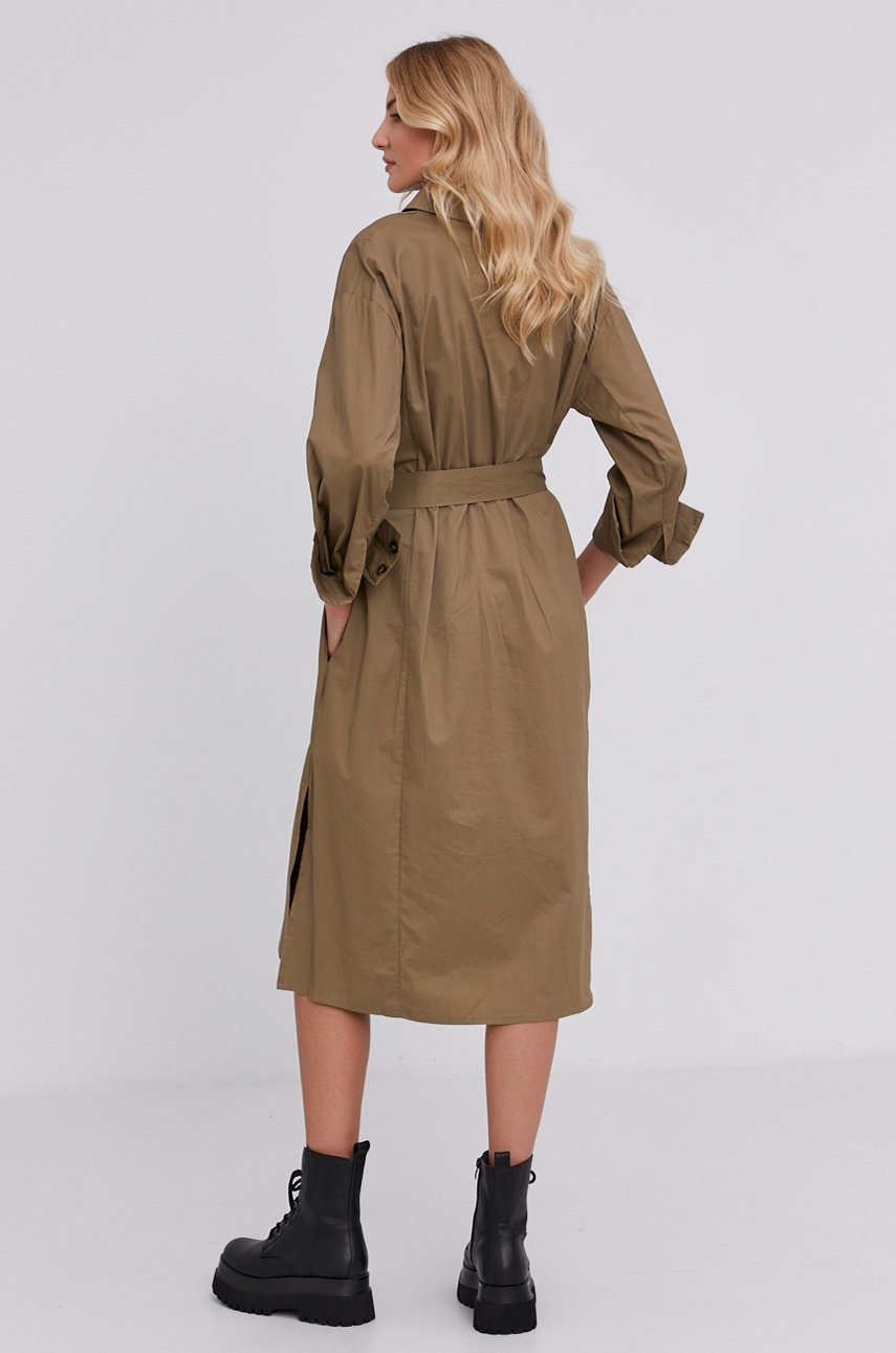 

Бавовняна сукня Answear Lab колір зелений midi oversize